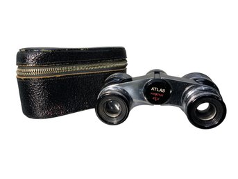 Vintage Binoculars And Case Atlas Brand