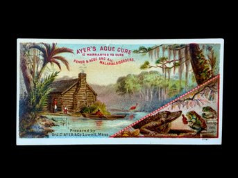 Ayers Ague Cure Swamp Scene Victorian Advertising Card