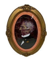 Vintage Oil On Board By Marilyn Conover Of Old Time Gentleman In An Antique Frame