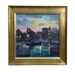 Eugene Quinn (Massachusetts, Contemporary) Oil On Board Titled Old Harbor Rockport.