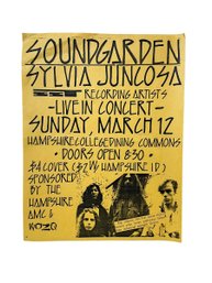 1980s Soundgarden SST Records Concert Flyer Poster Hampshire College With Hiro Yamamoto