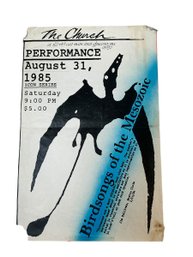 Rare Boston Band 1985 Birdsongs Of The Mesozoic Concert Poster Flyer At The Church Gloucester MA