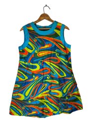 Period Vintage Swinging 60s Mod Sheath Dress Paisley Psychedelic Hippy Fashion Made By Dash About