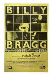 1990s Billy Bragg Michelle Shocked Concert Poster Flyer For Carnegie Music Hall