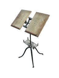 Antique Cast Iron Wood Lambie Folding Music Stand Or Bible Stand Patent Dec 10 , 1895 Victorian
