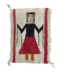 Vintage 1940s Navajo Yei Rug Small Sampler 12 Inches By 8.5 Inches Native American Southwest