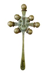 Odd Little Rattle Bronze Face Folk Art