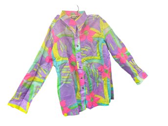 Rare 1960s Hippie Lanvin Psychedelic Button Down Shirt