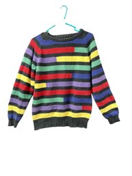 Vintage Neiman Marcus Cotton Multicolor Striped Sweater