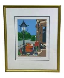 Oren Sherman Pencil Signed Color Lithograph Of Back Bay Boston
