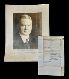 RARE Antique Authentic Signed Sepia Photograph Of President Herbert Hoover