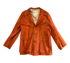 Vintage Mens Suede Leather Coat Guidemaster By Wolf Of Boston Size 40