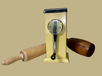 Vintage Wall Mount Ice-O-Matic Ice Chopper, Rolling Pin, And Masher