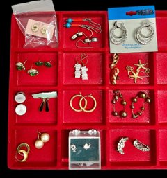 Lot Of Assorted 17 Pairs Of Vintage Post Earrings