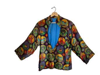 Period 1960s Vintage Mens Purple Velvet Tunic Swinging Sixties Pyschedelic Mod Hippy Fashion