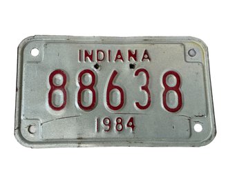 Vintage 1984 Indiana Motorcycle License Plate