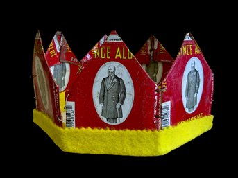 Metal Cigarette Case Folk Art Crown