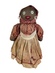 Another Example Of An Vintage African American Milk Bottle Doll In Cloth Dress