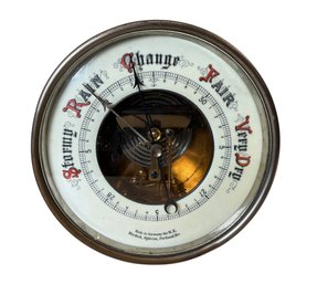 Antique German Made Barometer With Painted Porcelain Dial For H E Murdock Optician Portland ME