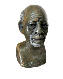Small Carved Soapstone Bust Of An African Man
