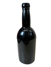 Antique Mold Blown Glass Bottle Brown Amber Color
