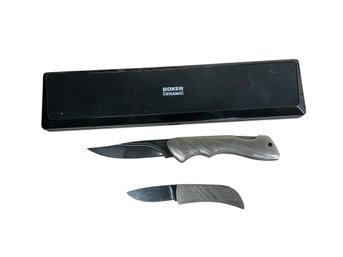 Lot Of Two Boker Ceramic Folding Pocket Knives