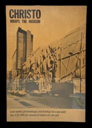 Vintage 1968 Framed Lithograph Poster Titled Christo Wraps The Museum