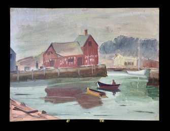 Motif #1 Oil Painting On Board Rockport, MA Seaside Scene