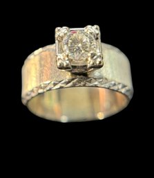 14kt White Gold & Diamond Ring -  Size 7ish More Details Soon