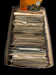 Shoebox Full Of Antique Postcards, Letters And Ephemera