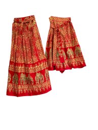 Pair Of Matching 1960s Hippie Wrap Skirts