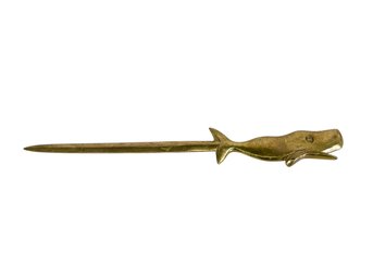 Vintage Brass Whale Letter Opener