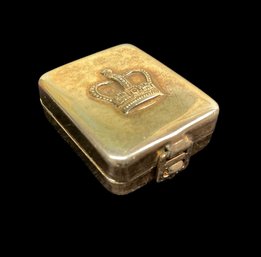 Vintage  Gold Filled Crown  Snuff Box With Attached Cutter
