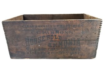 Antique Advertising Crate Parsons Household Ammonia