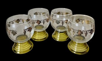 Lot Of Four Midcentury German Roemer Cordial Glasses