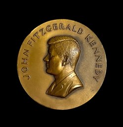 Vintage 1961 John F. Kennedy Inaugural Bronze Medal Paperweight