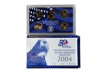 United States Mint 50 State Quarters Proof Set 2004 Michigan Florida Texas Iowa Wisconsin