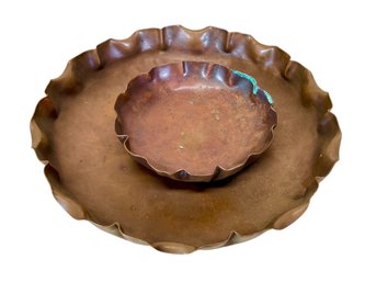 Arts And Crafts Copper Trays Signed Tait Marthas Vineyard