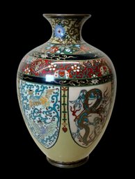 Antique Japanese Cloisonne Enamel And Copper Vase