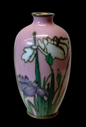 Japanese Miniature Pink Cloisonne Enamel Floral Vase