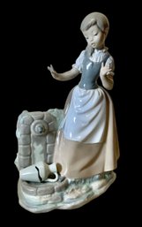 Vintage Nao By Lladro Large Figurine Of Girl With Broken Jar