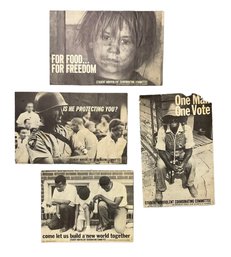 Four Student Nonviolent Coordinating Committee Posters One Man One Vote 1960s Civil Rights