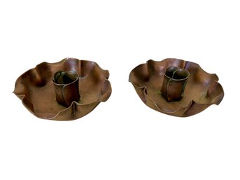 Pair Of Copper Arts And Crafts Candle Holders Tait Marthas Vineyard