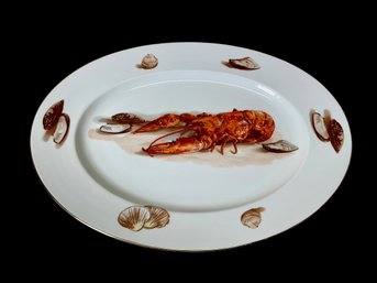 Large Oval Platter With Lobster And Shellfish Design