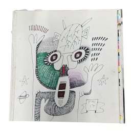 Original Artwork By  Jon Sarkin 12' X 12' (1953 - 2024) 'Brain Traveler'