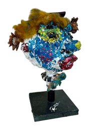 Spooky Clown Face Sculpture Outsider Art