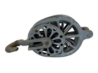 Big Cast Iron Pulley With Interesting Repair