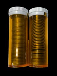 Two Containers Of 1940s Nickels D And P