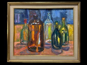 Unsigned Midcentury Colorful Bar Still Life