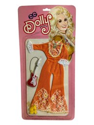 Orange Pantsuit Vintage 1970s Or 80s NIB Unopened Dolly Parton Doll Clothes EG Goldberger DP 1200